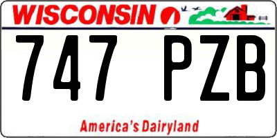 WI license plate 747PZB
