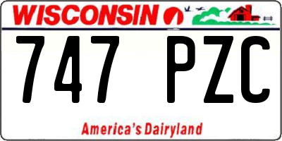 WI license plate 747PZC