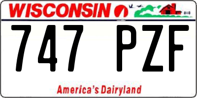 WI license plate 747PZF