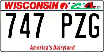 WI license plate 747PZG