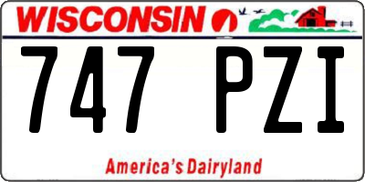 WI license plate 747PZI