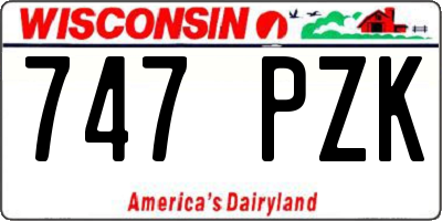 WI license plate 747PZK