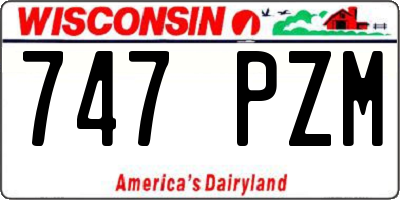 WI license plate 747PZM