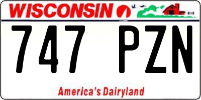 WI license plate 747PZN