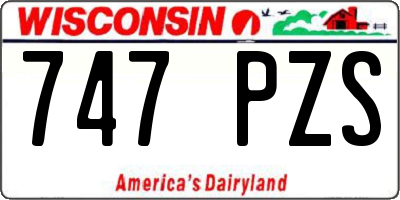 WI license plate 747PZS