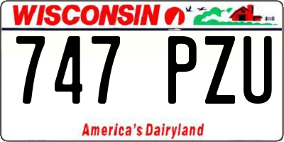 WI license plate 747PZU