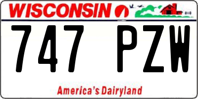 WI license plate 747PZW