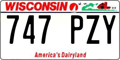 WI license plate 747PZY
