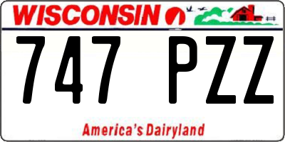 WI license plate 747PZZ
