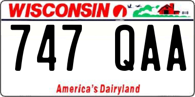 WI license plate 747QAA