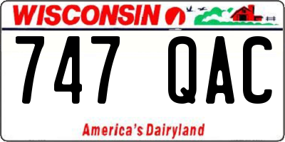 WI license plate 747QAC