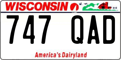 WI license plate 747QAD