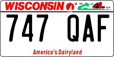 WI license plate 747QAF