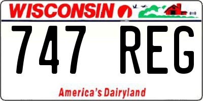 WI license plate 747REG