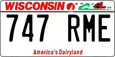 WI license plate 747RME
