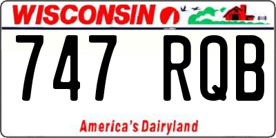 WI license plate 747RQB