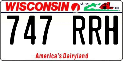 WI license plate 747RRH