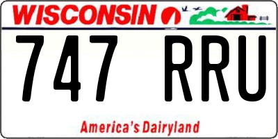 WI license plate 747RRU