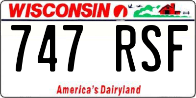 WI license plate 747RSF