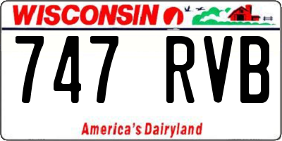WI license plate 747RVB