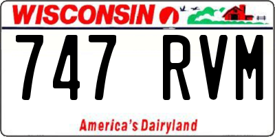 WI license plate 747RVM