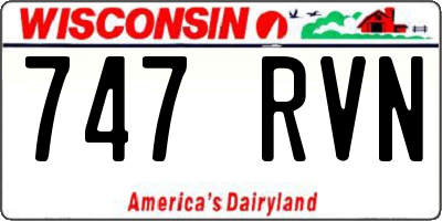 WI license plate 747RVN