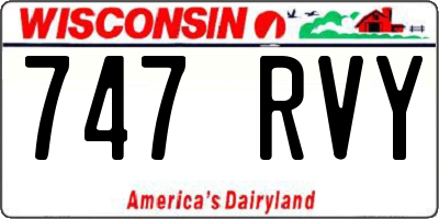 WI license plate 747RVY