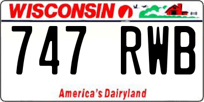 WI license plate 747RWB