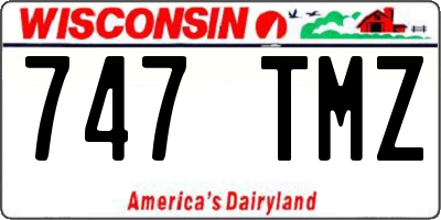 WI license plate 747TMZ
