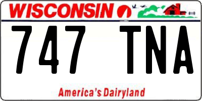 WI license plate 747TNA