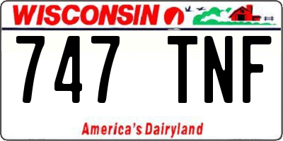 WI license plate 747TNF