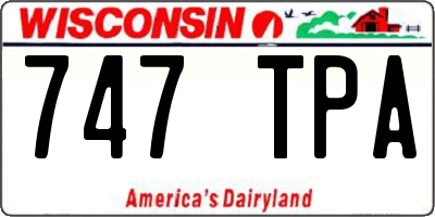 WI license plate 747TPA