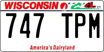 WI license plate 747TPM