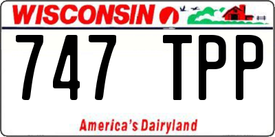 WI license plate 747TPP
