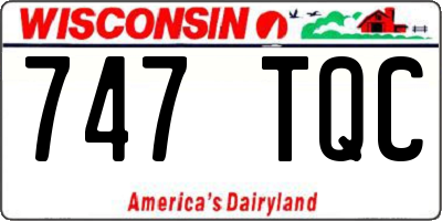 WI license plate 747TQC