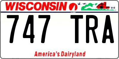 WI license plate 747TRA