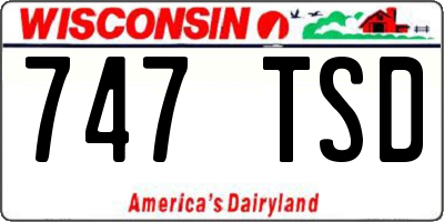 WI license plate 747TSD