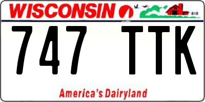 WI license plate 747TTK