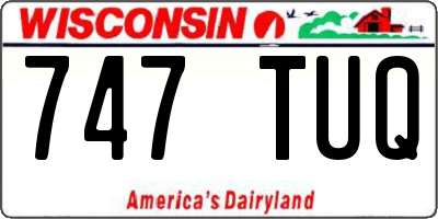 WI license plate 747TUQ