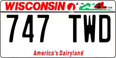 WI license plate 747TWD