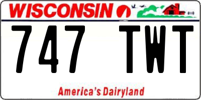 WI license plate 747TWT