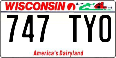 WI license plate 747TYO