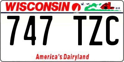 WI license plate 747TZC