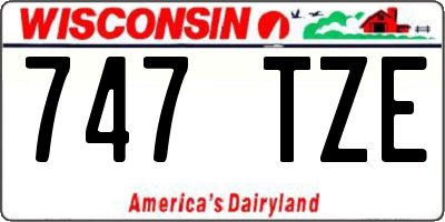 WI license plate 747TZE