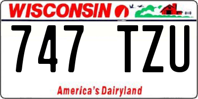WI license plate 747TZU