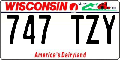 WI license plate 747TZY