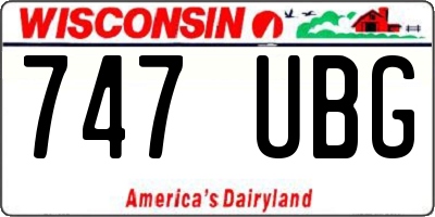 WI license plate 747UBG