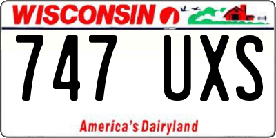 WI license plate 747UXS