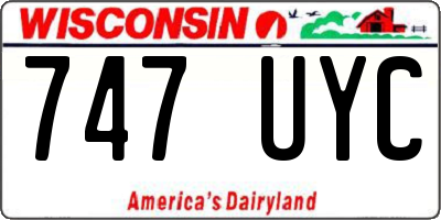WI license plate 747UYC