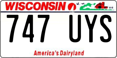 WI license plate 747UYS